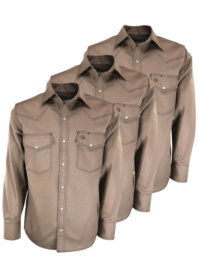 3-Pack Western Yoke Triple Stitched Cotton Twill Welding Shirts (Non FR)  - Western Welder Outfitting