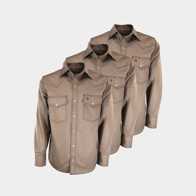 3-Pack Western Yoke Triple Stitched Cotton Twill Welding Shirts (Non FR)